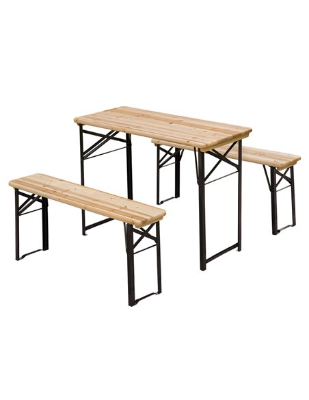 Outsunny Picnic Wooden Table and Bench Set, Natural Wood 840-022 - pic 45500 | FastDaddyshop