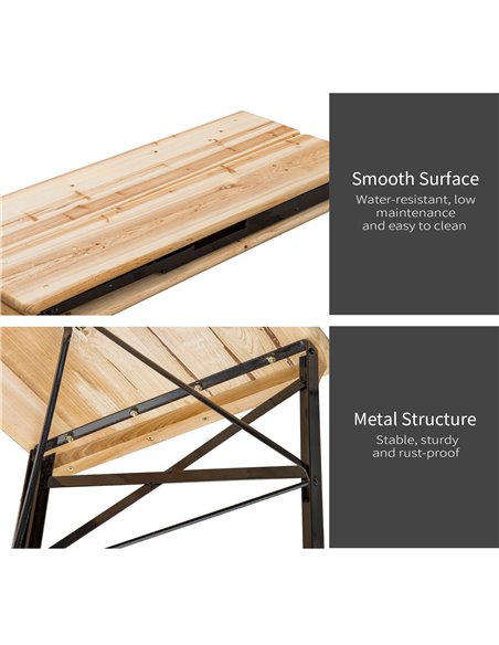Outsunny Picnic Wooden Table and Bench Set 840-022 - pic 45503 | FastDaddyshop