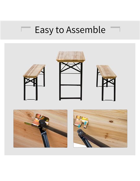Outsunny Picnic Wooden Table and Bench Set 840-022 - pic 45504 | FastDaddyshop