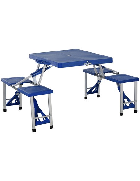 Outsunny Portable Picnic Table W/ Bench Set-Blue 01-0009 - pic 45509 | FastDaddyshop