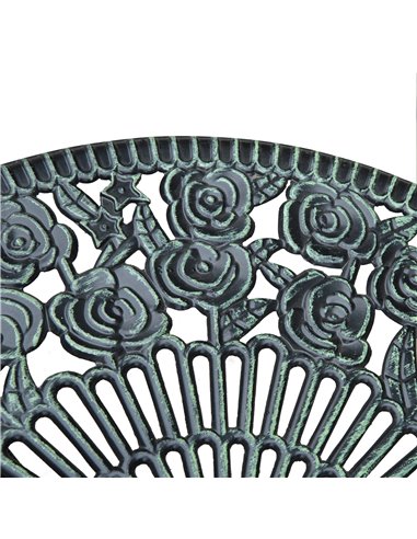 Outsunny Cast Aluminium Outdoor Patio Garden Bistro Elegant Design Table Chair Set - Green (3-Piece) 01-0795