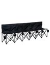 Outsunny 6 Seater Outdoor Folding Sports Bench, with Carry Bag, Black 84B-066BK