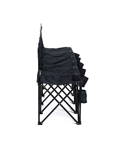 Outsunny 6 Seater Folding Sports Bench Outdoor Picnic Camping Portable Spectator Chair Steel Frame w/Cup Holder & Carry Bag - Bl - pic 45534 | FastDaddyshop