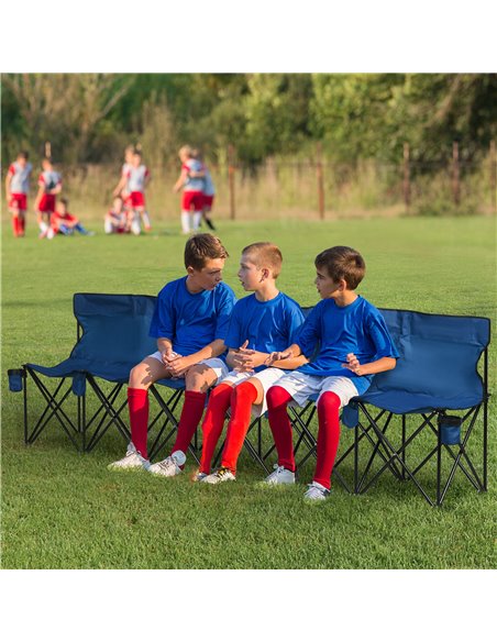 Outsunny 6 Seater Outdoor Folding Sports Bench with Carry Bag, Blue 84B-066BU - pic 45537 | FastDaddyshop
