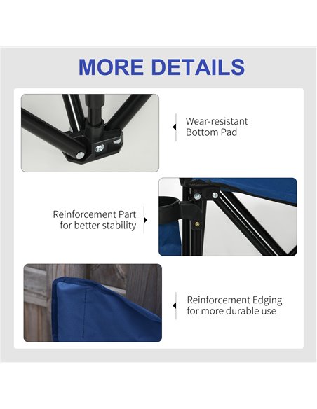 Outsunny 6 Seater Folding Sports Bench Outdoor Picnic Camping Portable Spectator Chair Steel Frame w/ Cup Holder & Carry Bag - B - pic 45540 | FastDaddyshop