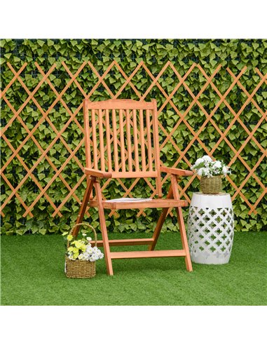 Outsunny Outdoor Garden Folding Dining Chair, Acacia Wood 84B-312