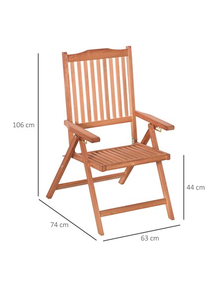 Outsunny Outdoor Garden Folding Dining Chair, Acacia Wood 84B-312 - pic 45547 | FastDaddyshop