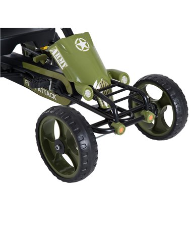 HOMCOM Kids Children Pedal Go Kart Ride On Racer Braking System Adjsuatble Seat Green