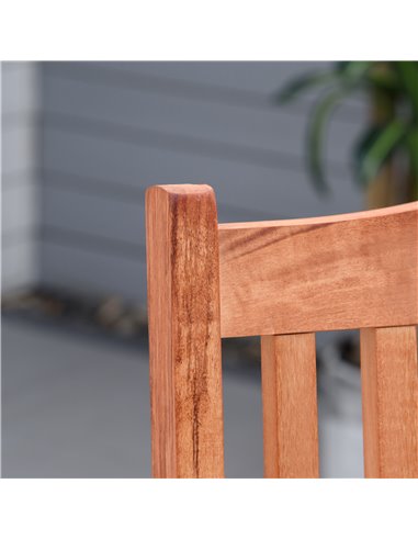 Outsunny Outdoor Garden Folding Dining Chair Patio Armchair Acacia Wood 5-Position Adjustable Recliner Reclining Seat 84B-312