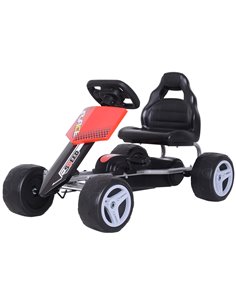 HOMCOM Kids Pedal Go Kart Ride-on, 80Lx49Wx50Hcm-Red/Black