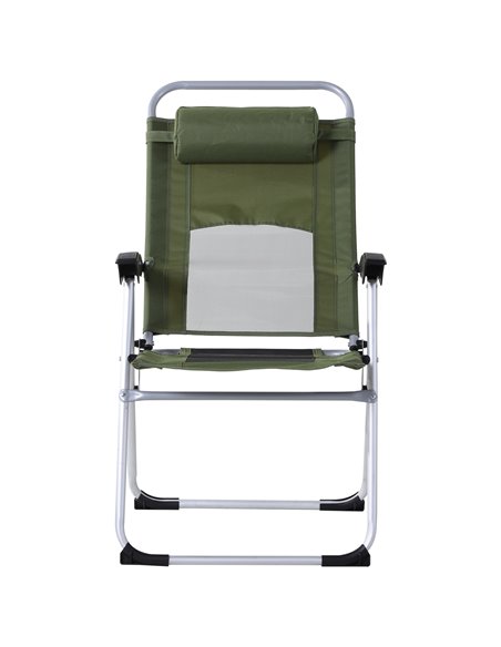 Outsunny Outdoor Garden Folding Chair Patio Armchair 3-Position Adjustable Recliner Reclining Seat with Pillow - Green 84B-399GN - pic 45570 | FastDaddyshop