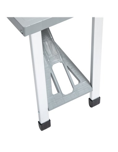 Outsunny Portable Foldable Camping Picnic Table with Seats Chairs and Umbrella Hole, 4-Kids Fold Up Travel Picnic Table, Grey 84