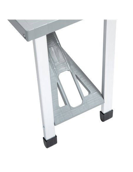 Outsunny Portable Foldable Camping Picnic Table with Seats Chairs and Umbrella Hole, 4-Kids Fold Up Travel Picnic Table, Grey 84 - pic 45588 | FastDaddyshop