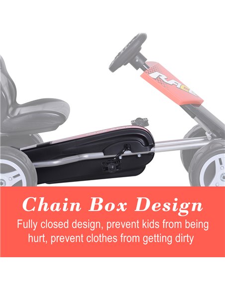 HOMCOM Kids Pedal Go Kart Ride-on, 80Lx49Wx50Hcm-Red/Black - pic 4559 | FastDaddyshop