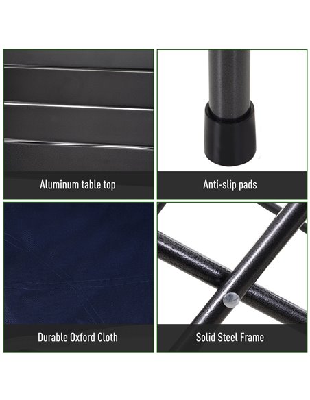 Outsunny 5 Piece Camping Table & Chairs Set with Carrying Bag Foldable Portable Lightweight Compact Aluminium Roll-up Top for pi - pic 45593 | FastDaddyshop