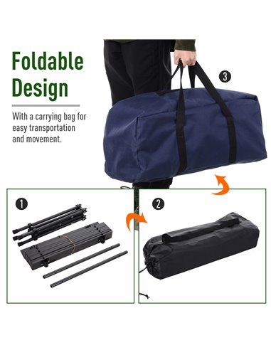 Outsunny 5 Piece Camping Table & Chairs Set with Carrying Bag Foldable Portable Lightweight Compact Aluminium Roll-up Top for pi