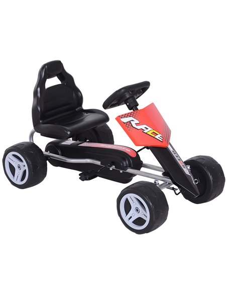 HOMCOM Kids Pedal Go Kart Ride-on, 80Lx49Wx50Hcm-Red/Black - pic 4561 | FastDaddyshop