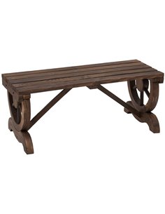 Outsunny Garden Outdoor Rustic Wooden Bench, Brown 84B-410