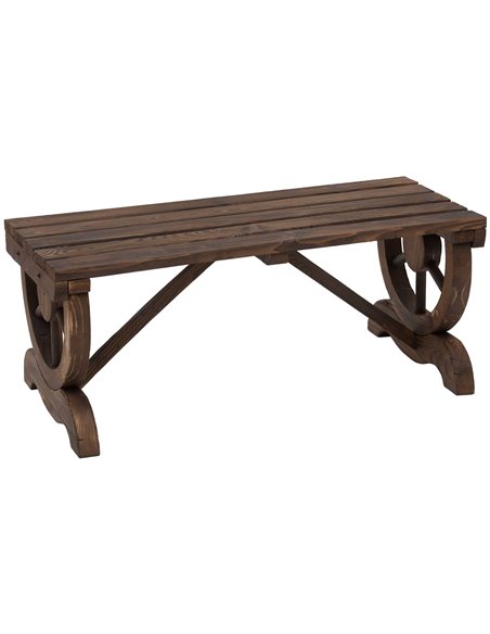 Outsunny Garden Outdoor Rustic Wooden Bench, Brown 84B-410 - pic 45617 | FastDaddyshop