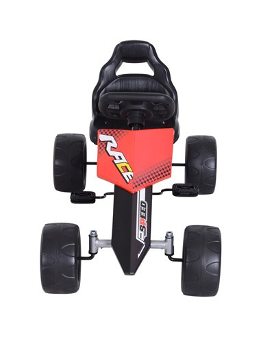 HOMCOM Kids Pedal Go Kart Ride-on, 80Lx49Wx50Hcm-Red/Black