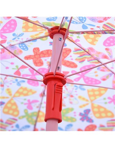 Outsunny Kids Folding Picnic Table and Chairs Set Color Stripes Outdoor w/ Parasol 312-025PK