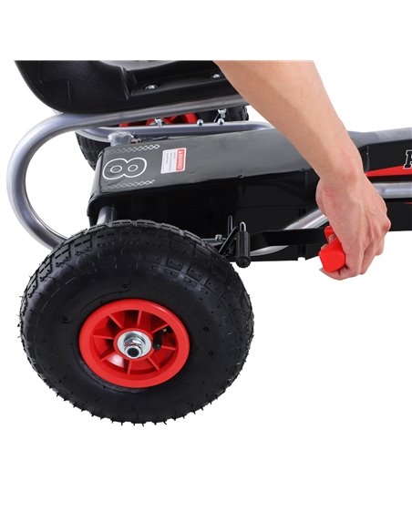 HOMCOM Pedal Go Kart Ride on Car Racing Style w/ Adjustable Seat Handbrake & Clutch in Red - pic 4571 | FastDaddyshop
