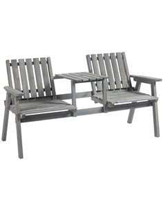 Outsunny 2-Seater Furniture Wooden Garden Bench, Grey 84B-394