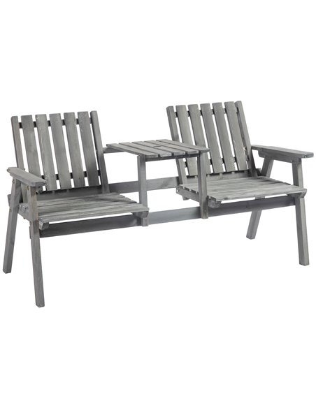 Outsunny 2-Seater Furniture Wooden Garden Bench, Grey 84B-394 - pic 45715 | FastDaddyshop
