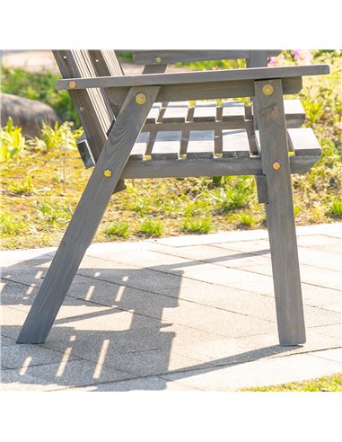Outsunny 2-Seater Furniture Wooden Garden Bench Antique Loveseat Chair, Table Conversation Set for Yard, Lawn, Porch, Patio, Gre