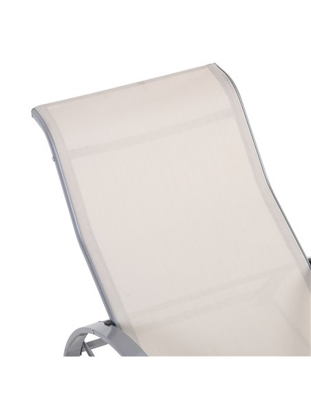 Outsunny 3 Pieces Lounge Chair Set Metal Frame Garden Outdoor Recliner Sunbathing Chair with Table, Cream 84B-570CW - pic 45731 | FastDaddyshop