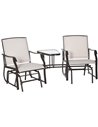 Outsunny Garden Double Glider Rocking Chairs, Beige 84A-084BG