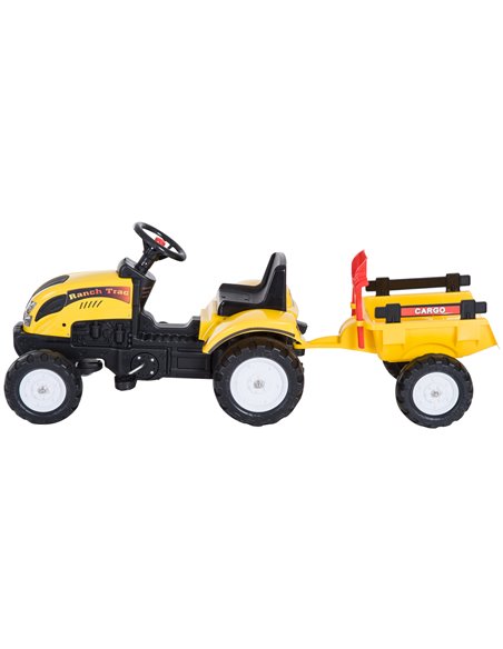 HOMCOM Kids Pedal Go-Kart Ride-On Tractor w/ Rake on Four Wheels - pic 4579 | FastDaddyshop