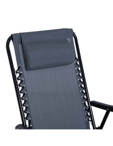 Outsunny 3 Piece Outdoor Rocking Set with 2 Folding Chairs and 1 Tempered Glass Table, Patio Bistro Set for Garden, Deck, Grey 8
