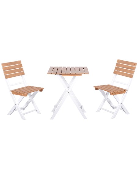 Outsunny 3 Piece Folding Outdoor Chairs and Table Set, Natural 84B-789ND - pic 45814 | FastDaddyshop