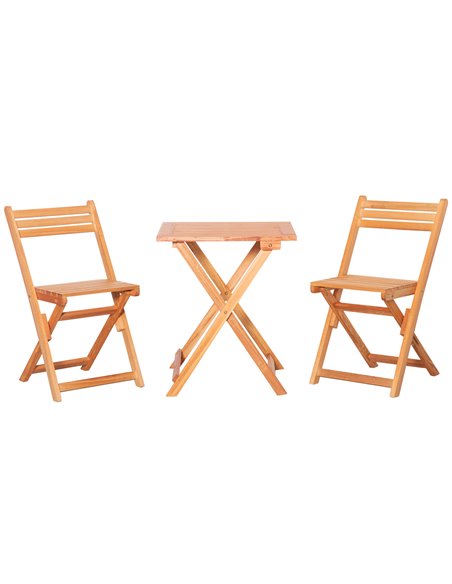 Outsunny 3 Piece Folding Outdoor Chairs and Table Set, Teak 84B-900 - pic 45823 | FastDaddyshop