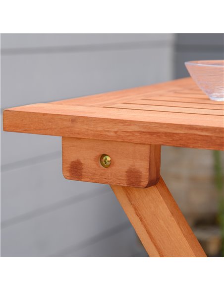 Outsunny 3 Piece Garden Bistro Set, Folding Outdoor Chairs and Table Set, Wooden Patio Dining Furniture for Poolside, Balcony, T - pic 45831 | FastDaddyshop