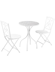 Outsunny 3 Piece Outdoor Garden Folding Bistro Set, White 84B-875