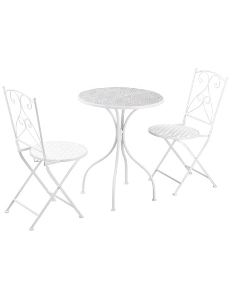 Outsunny 3 Piece Outdoor Garden Folding Bistro Set, White 84B-875 - pic 45841 | FastDaddyshop
