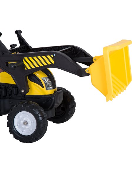 HOMCOM Pedal Go Kart Ride On Excavator W/ Front Loader Digger Four Wheels Child Toy - pic 4585 | FastDaddyshop