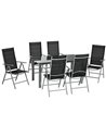 Outsunny 7 Piece Outdoor Garden Dining Set, Black 84G-100V00BK