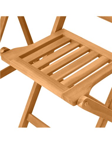 Outsunny 3 Piece Folding Bistro Set, Wooden Garden Table and Chairs for Outdoor, Patio, Yard, Porch, Teak 84B-316