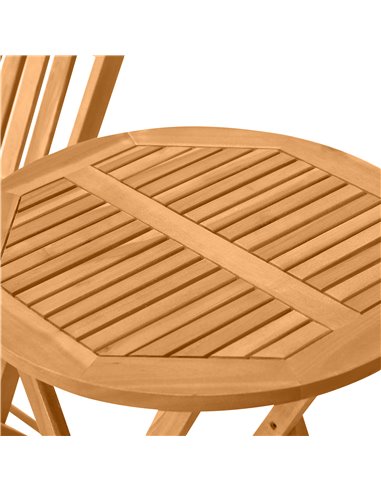 Outsunny 3 Piece Folding Bistro Set, Wooden Garden Table and Chairs for Outdoor, Patio, Yard, Porch, Teak 84B-316