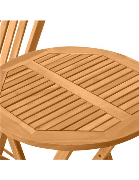 Outsunny 3 Piece Folding Bistro Set, Wooden Garden Table and Chairs for Outdoor, Patio, Yard, Porch, Teak 84B-316 - pic 45903 | FastDaddyshop