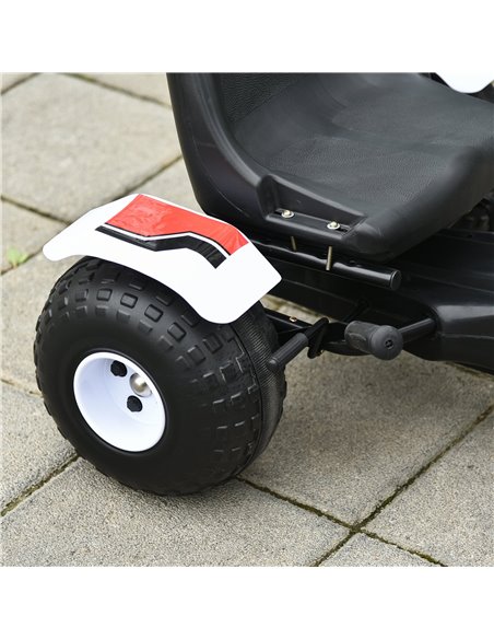 HOMCOM Kids Adjustable Seat PP Pedal Go-Kart White/Red - pic 4593 | FastDaddyshop
