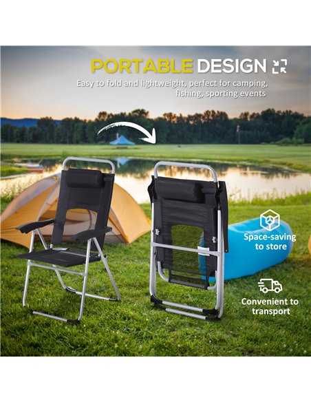 Outsunny 3 Piece Folding Camping Table and Chairs Set, Backpacking Chairs with Portable Table 84B-P145 - pic 45961 | FastDaddyshop