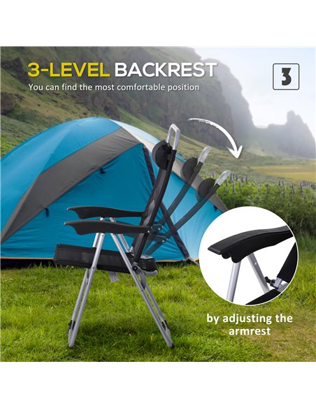 Outsunny 3 Piece Folding Camping Table and Chairs Set, Backpacking Chairs with Portable Table 84B-P145 - pic 45963 | FastDaddyshop