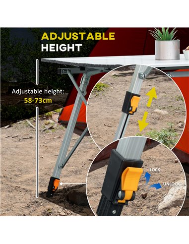 Outsunny 3 Piece Folding Camping Table and Chairs Set, Backpacking Chairs with Portable Table 84B-P145