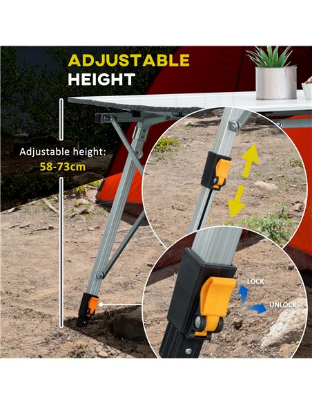Outsunny 3 Piece Folding Camping Table and Chairs Set, Backpacking Chairs with Portable Table 84B-P145 - pic 45964 | FastDaddyshop