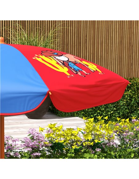 Outsunny Kids Picnic Table and Chair Set Cowboy Themed Outdoor Garden Furniture w/ Foldable Chairs, Adjustable Parasol 3E3-003V0 - pic 45975 | FastDaddyshop