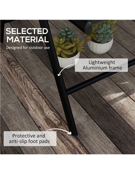Outsunny Set of 2 Patio Folding Chairs w/ Adjustable Back, Garden Dining Chairs w/ Breathable Mesh Fabric Padded Seat, Backrest, - pic 45980 | FastDaddyshop